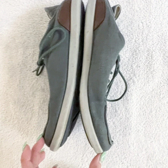 OluKai Manoa Mens 10.5 Casual Oxfords Lace Up Shoes Canvas Slip On Gray Comfort - Picture 8 of 12